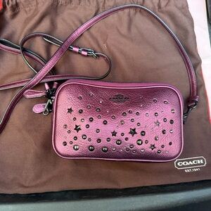 Coach Magenta Crossbody Bag with Star Accents